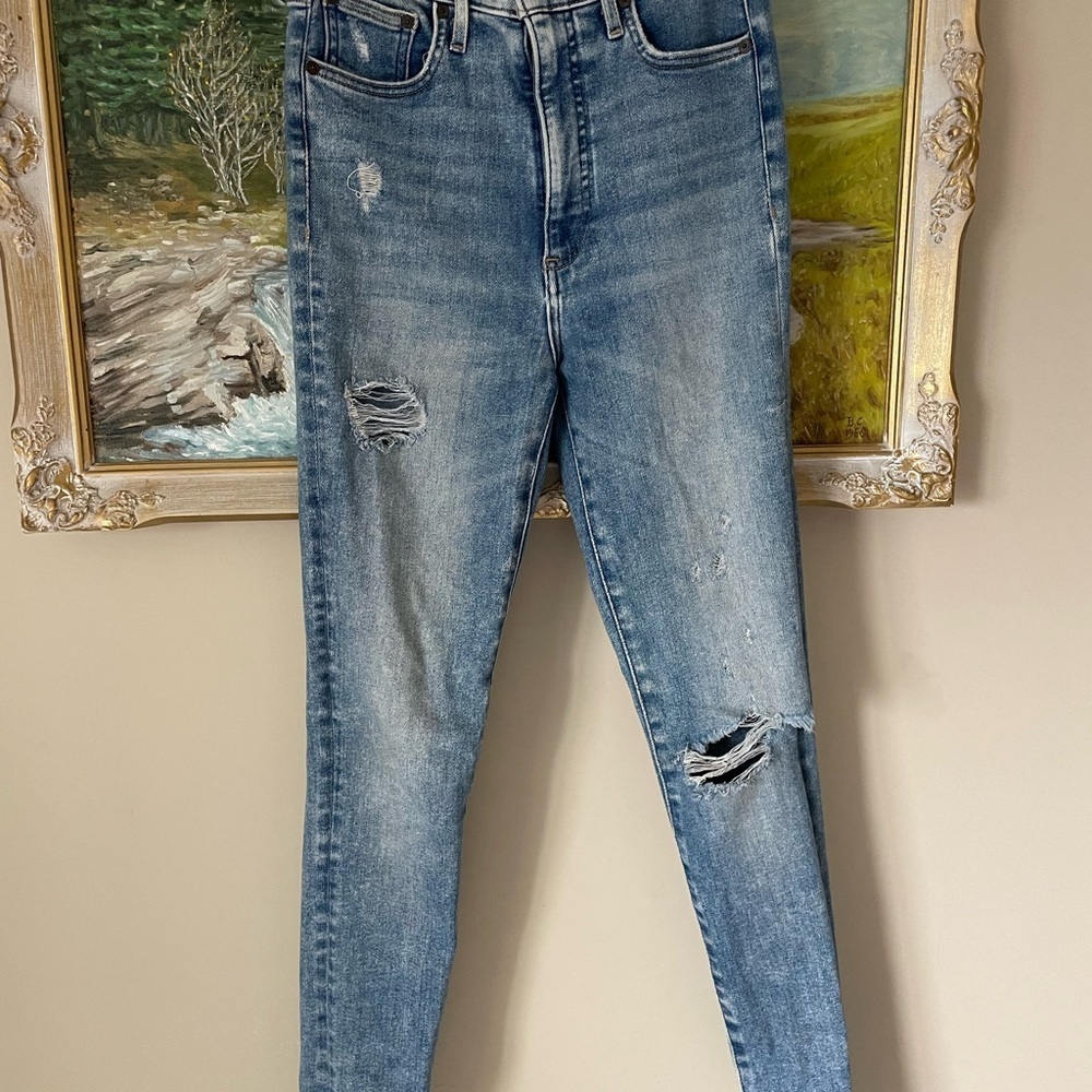 DENIM FORUM THE LOLA HIGH RISE SKINNY DISTRESSED 26